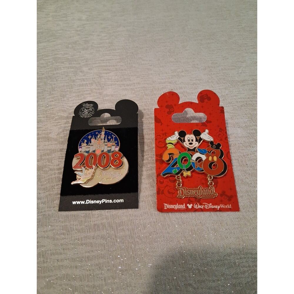 Disney Pin Lot 2008 Mickey Mouse Disneyland Dangle Tinker Bell Castle NOC New